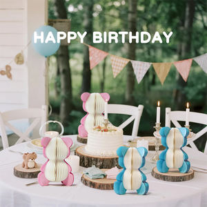 Décoration de fête de révélation du sexe en gros : Ensemble <span class=keywords><strong>garçon</strong></span> et fille, centres de table en papier nid d'abeille pour baby shower, événement, toile de fond photo - Product Image 1