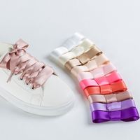 Lacets plats pour chaussures en 22 couleurs, largeur 2 cm, en polyester satiné, pour bottes et baskets pour femmes, lacets plats décontractés