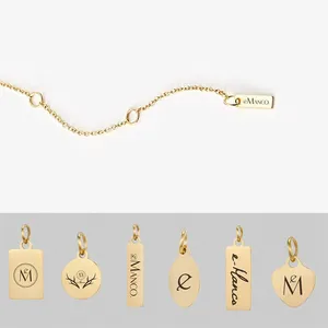 Accessori per gioielli in acciaio inossidabile al titanio possono essere incisi accessori per LOGO all'ingrosso <span class=keywords><strong>ciondoli</strong></span> per bracciali personalizzati - Product Image 2