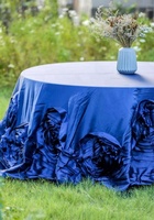 Offre Spéciale Rosette Pétale Feuille Nappes En Trois Dimensions Fleur Satin Nappe pour Hôtel De Mariage