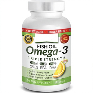 Capsules de gel molle d'huile de poisson de haute qualité Omega 3 OEM, extraits de poissons de haute mer, avec DHA et EPA, compléments alimentaires - Product Image 1