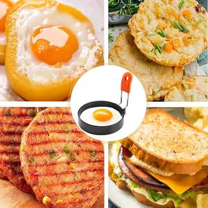Anneaux à crêpes ronds en silicone, moule à œufs frits et omelettes, pour petit-déjeuner et sandwichs, avec anneau de cuisson pour œufs - Product Image 4