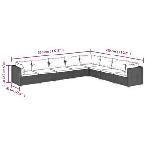Ensemble de salon de jardin en rotin PE brun modulaire, mobilier d'extérieur, 10 places, design contemporain - Product Image 5