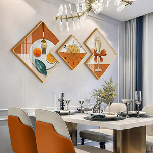 Bắc Âu thời trang tường trang trí phòng khách thiết kế đồng hồ sang trọng phong cách nghệ thuật thủ công đồng hồ treo tường phong trào Sứ Pha Lê - Product Image 4