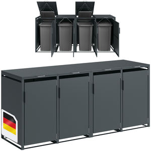 Grote Vuilnisbak Opslag Metalen Afvalbak 120/240l Uitschuifbare Buitenopbergschuur Vuilnisbak Opbergdoos Met Slot - Product Image 3