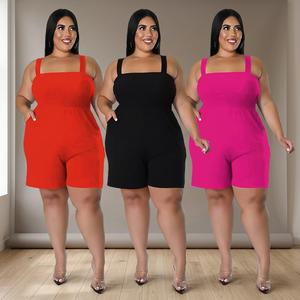 Women's Plus Size Knitted Jumpsuit Spaghetti Strap <b>Square</b> Neck High Waist Regular Fit Leopard Print Spandex/Polyester High - Product Image 4