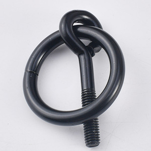 European Style Black Iron Ring Drawer <b>Handle</b> With Single Hole <b>Pull</b> And Nut For Cabinet <b>Door</b> - Product Image 3