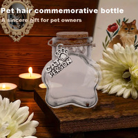 Bouteille commémorative PAIPET avec couvercle en liège pour poils d'animaux, rangement de fourrure pour chien ou chat, cadeau de commémoration de perte, OEM