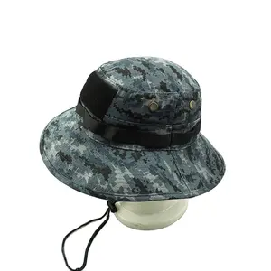 OEM/ODM定制宽边水桶帽时尚迷彩草帽个性化定制高品质水桶帽带绳