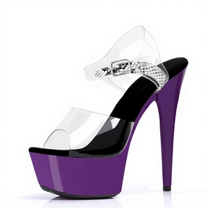 Chaussures de danse de strip-tease en acier électro-plaqué de 6 pouces, couleur basse, été, attrait sensuel, grande taille, plateforme augmentant la hauteur - Product Image 1