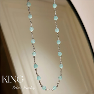 Collier en argent King Silver Jewelry avec perles et pierres naturelles, design géométrique, pour femme, à porter au quotidien - Product Image 2