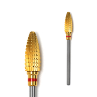 Broca de carburo de titanio premium para uñas, cono grande, corte recto, para eliminación rápida de esmalte en gel, brocas de carburo para taladro de uñas 3/32"