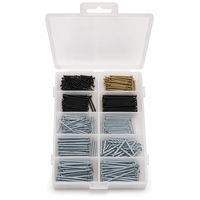 Kit d'outils de quincaillerie domestique pratique 485 pièces, clous métalliques assortis multi-spécifications avec boîte de rangement pour le travail du bois et les réparations quotidiennes