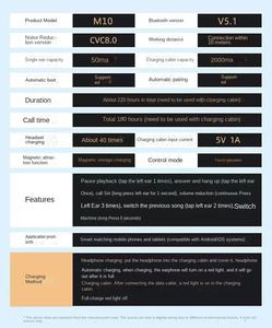 헤드셋 디지털 디스플레이 노이즈 캔슬링 이어폰 용 크로스 보더 새로운 M10 인이어 무선 TWS 게임용 헤드폰 - Product Image 6