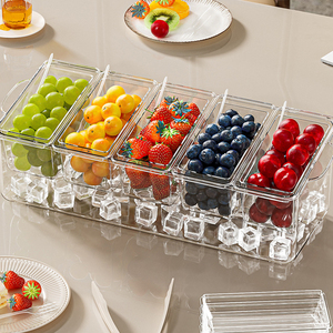 Boîte <span class=keywords><strong>de</strong></span> <span class=keywords><strong>conservation</strong></span> transparente <span class=keywords><strong>pour</strong></span> fruits à 5 compartiments, récipients <span class=keywords><strong>de</strong></span> rangement <span class=keywords><strong>pour</strong></span> condiments, boîte à <span class=keywords><strong>salade</strong></span> réfrigérée divisée avec couvercle - Product Image 4