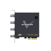 Tarjeta de Captura AVMATRIX VC41 1080p 3G-SDI PCIe de 4 Canales con Entrada/Salida SDI, Grabación JPEG/AVI/WAV