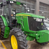 Tracteur agricole vert 6E1204 à 4 roues motrices, 120 chevaux, moteur diesel 4 cylindres, haute puissance, presque neuf