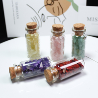 Mini bouteille de souhait en verre, cristal de quartz naturel, pierres précieuses, ensembles de cristal, cadeaux de guérison