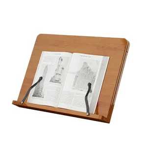 Amazon vendita calda 3 ingranaggi regolabile supporto per libreria portatile robusto leggero bambù libro lettura Stand scrivania