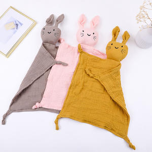 Couverture Douillette <span class=keywords><strong>Double</strong></span> Couche Bio pour Enfants, Non Toxique, Serviette Anti-Salive pour Nouveau-né, Couverture de Câlin Lapin Animal – Grande Vente - Product Image 2