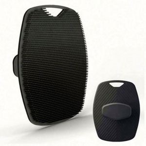 New Premium Square Shape Silicone Body Buffer Exfoliating Bath Scrubber Custom Logo Back Hair Scalp Brush Black/Grey <b>Shower</b> Use - Product Image 3