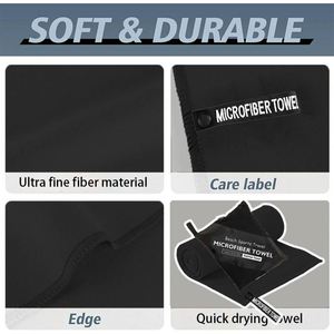 Serviette de sport en polyester tissé à séchage rapide, microfibre, légère, compacte, pour la gym, le yoga, les voyages, la natation, le camping, vente en gros - Product Image 2