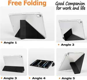 Étui pour iPad Air 7 2025 Pro 11 avec emplacement pour stylet, compatible Air 6 et 10e génération, étui pliable antichoc pour tablette iPad 11 - Product Image 3