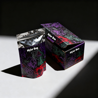 Carton recyclé imprimé avec logo personnalisé Boîtes cadeaux plat en papier pliable avec fermeture d'emballage Sacs en mylar noir avec boîte
