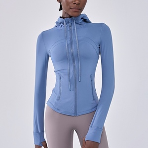 Women's Plus Size <b>Yoga</b> Hoodie <b>Jacket</b>-Spandex/Nylon Material Full Sleeve Breathable & Quick-Dry Slim Fit for Spring/Autumn Sports - Product Image 3