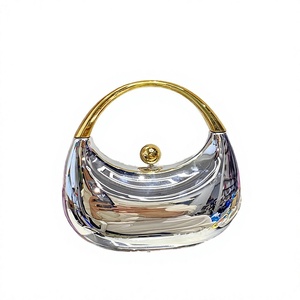 Sac rigide en acrylique brillant en forme de coquille, élégant et unique, pour soirée, avec dégradé lunaire, pochette à monnaie et porte-rouge à lèvres, fermeture à loquet, capacité 1-1,9L, bandoulière simple - Product Image 2
