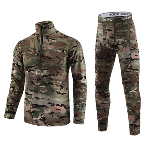 Sous-vêtements thermiques en polyester camouflage pour hommes DF ESDY 154 pour le sport, la remise en forme et l'entraînement, élastiques, résistants au froid, épaissis - Product Image 1