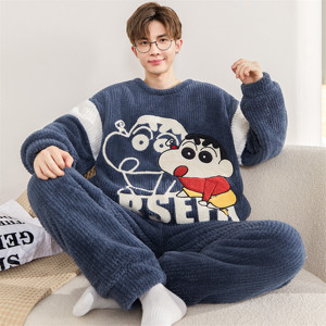 Pigiama caldo caldo in pile di corallo <span class=keywords><strong>da</strong></span> <span class=keywords><strong>uomo</strong></span> invernale 90 Batch - Product Image 2