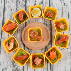 ขา<span class=keywords><strong>ไก่</strong></span>ปีกไก่จำลอง PVC สำหรับตกแต่งชามบาร์บีคิว อุปกรณ์ประกอบฉากถ่ายภาพ ของตกแต่งแสนสนุก ของประดับตกแต่ง รูปแบบผัก - Product Image 2