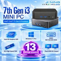PC Desktop Mini Generasi ke-7 i3-7100U CPU, RAM DDR3 Opsional 8GB/16GB/32GB, M.2 NGFF SATA+PCIE, WIFI5, Antarmuka Audio USB Type-C