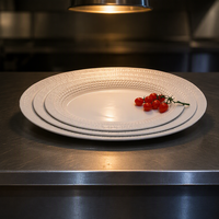 Assiettes ovales en mélamine personnalisées avec logo, 13/14 pouces, pour restaurant, écologiques, en plastique, pour fêtes