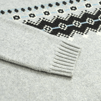 AiNear Vente en gros Logo personnalisé Design Oem & Odm Manches longues Col ras du cou Norwegian Fair Isle Jacquard Pull en tricot de laine pour hommes