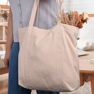 Wholesale Price Custom Vintage Blank Cotton Bag Canvas Beach Shopping Handbag Tote Bag For Women