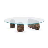 Table basse en marbre naturel de Carrare et travertin, style minimaliste moderne italien, pour mobilier de maison, grand appartement, pièce témoin