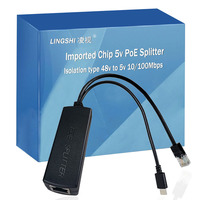 Sortie cc active IEEE802.3 af/at POE Splitter Module d'alimentation PoE 48V à 5V pour caméra sans fil AP