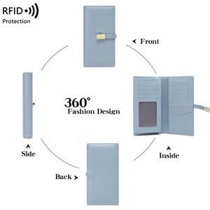 Nueva Cartera Larga de Cuero PU para Mujer con Bloqueo RFID, Portátil, con Múltiples Ranuras para Tarjetas, Diseño Moderno - Product Image 4