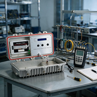 Amplificateur de fibre optique EDFA dopé à l'érbium 1550 nm à gain élevé, étanche IP67, faible bruit, large plage de température pour diffusion CATV et FTTH