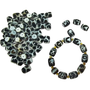 Cuentas Dzi Tibetanas Antiguas Mini de 10*14MM, Diseño de Dios Ruyi, Hombre Grande de Dos Ojos, Wanzi, para Hacer Pulseras - Product Image 1