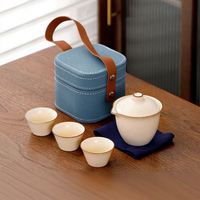 Ensemble de thé en céramique NEWELL pour les voyages, théière chinoise, tasse à thé, kit cadeau pour pique-nique, camping et cérémonie du thé portable