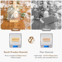 Base d'affichage écologique pour café Porte-cartes en bois de hêtre Supports de numéros de table Porte-cartes nominatives pour mariage et nom de table