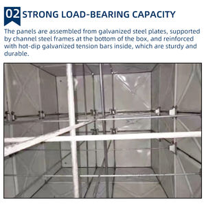 200 кубических метров прямоугольный секционный стальной изолированный резервуар для воды HDG горячеоцинкованный собранный с насосом гарантия 1 год - Product Image 6