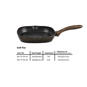 Padella Grill Antiaderente in <span class=keywords><strong>Alluminio</strong></span> Forgiato, Griglia Quadrata Versatile con 2 Beccucci, per Grigliate Interne ed Esterne, Compatibile con Induzione, Senza PFOA - Product Image 2