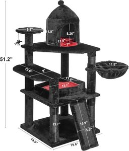 Factory Supply Popular Pet Furniture <strong>Large</strong> <strong>Climbing</strong> Frame Scratcher Components <strong>Cat</strong> <strong>Tree</strong> With Coffin Bed - Product Image 4