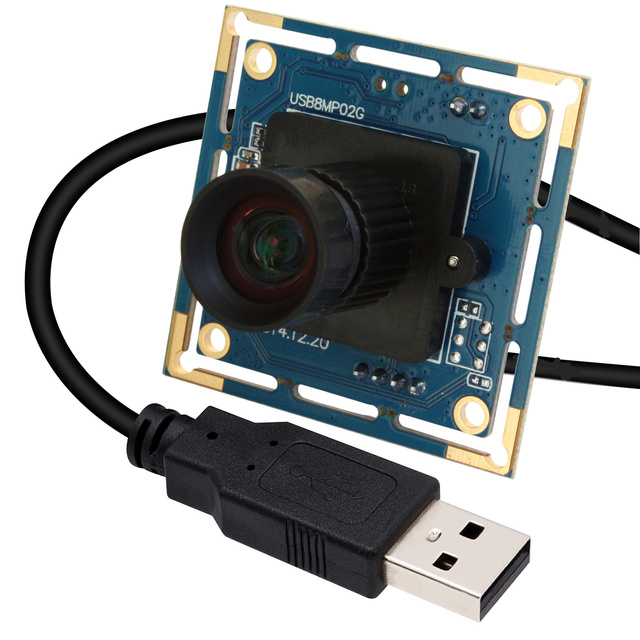 ELP Ultra HD 8MP USB Camera Module with 75 Degree Distortion Free Lens Mini Webcam for Document Passport ID QR Bar Code Scanning