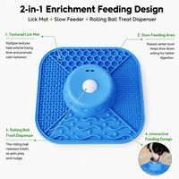 Tapis de léchage multifonctionnel en silicone pour chien, distributeur de friandises à bille roulante, base à ventouse, jouet d'enrichissement, qualité alimentaire, durable