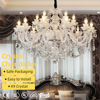 Lustre LED moderne en cristal, luminaire suspendu de luxe pour mariage, escalier, salle de banquet, hôtel, villa, décoration de hall